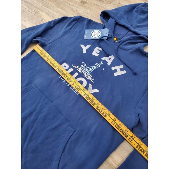 Life Is Good Yeah Buoy Hoodie Sweatshirt Soft Cotton Mens Sz M Navy Blue NEW NWT - Picture 7 of 14